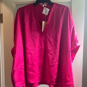 Pink Dolman Sleeve Blouse Relaxed Fit